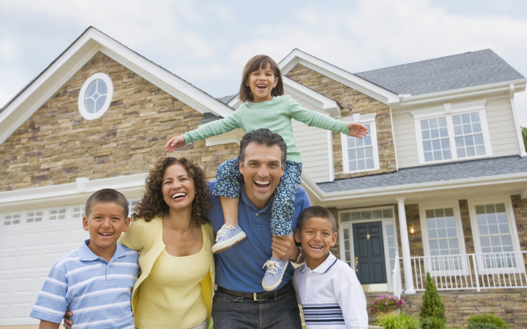 Joy score young happy family